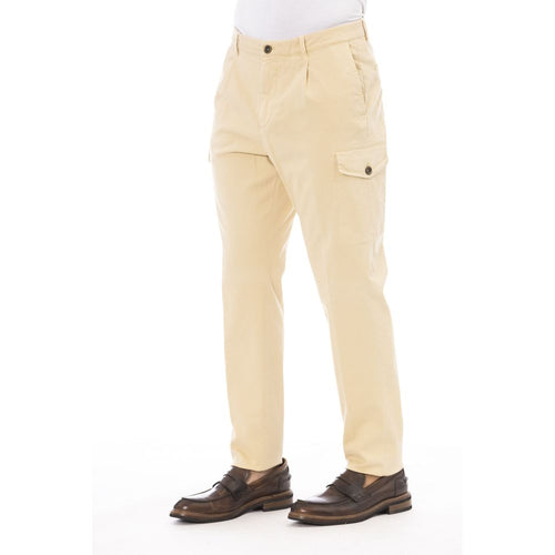 Beige Cotton Men's Pant