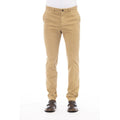 Beige Cotton Men Pants