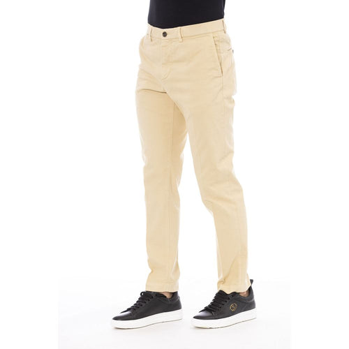 Beige Cotton Men's Pant