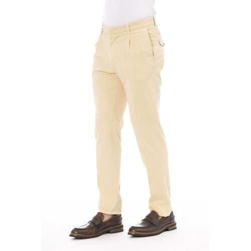 Beige Cotton Men Pants