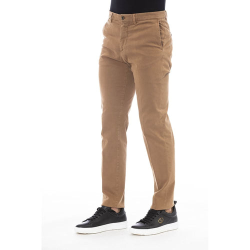 Beige Cotton Men Pants
