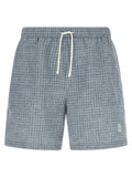 Blue Polyester Swim Shorts