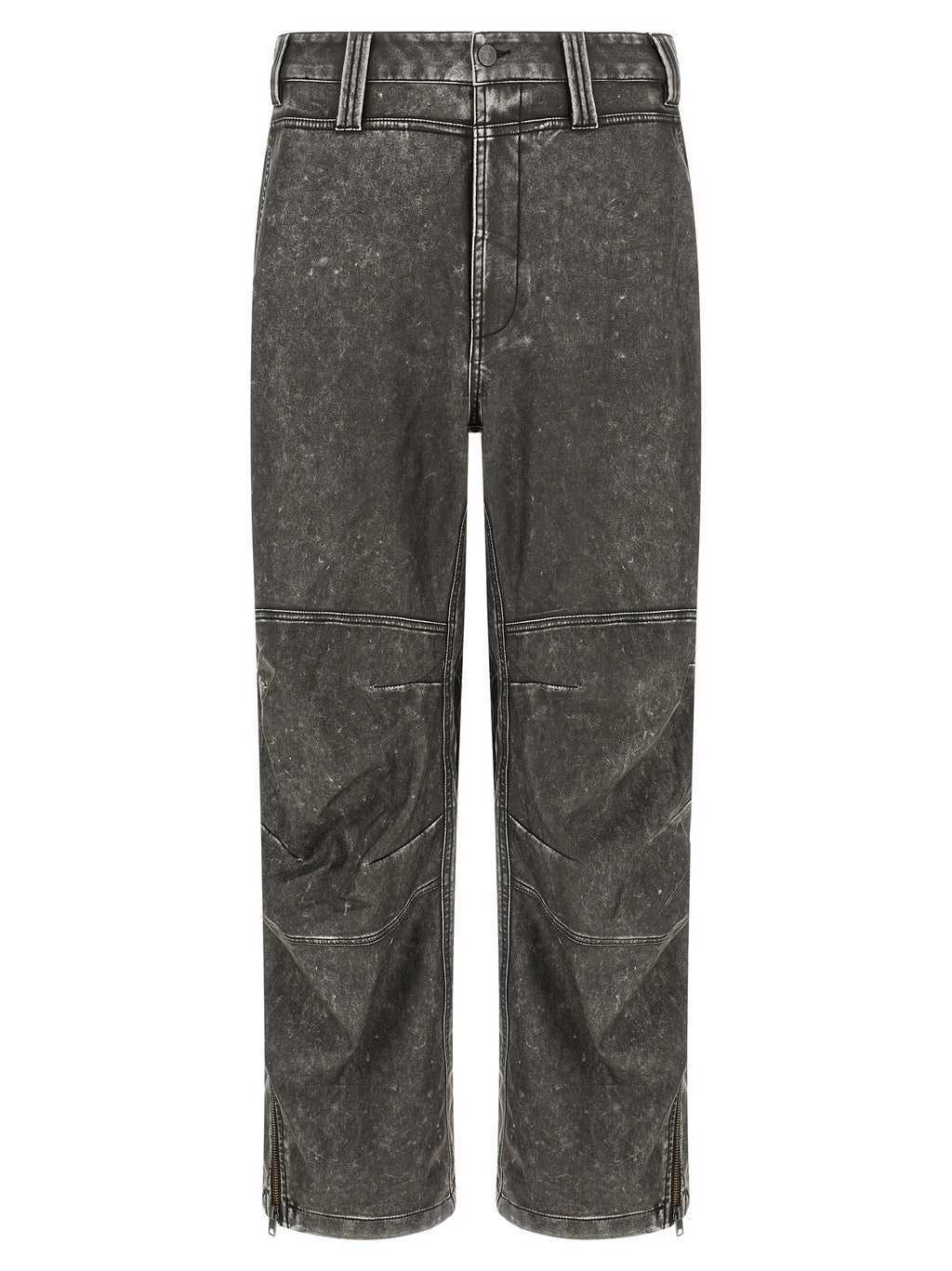 Gray Polyethylene Casual Pants