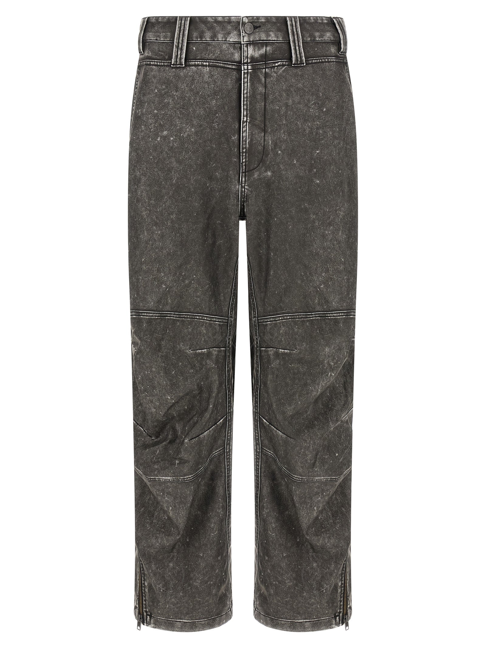 Gray Polyethylene Casual Pants