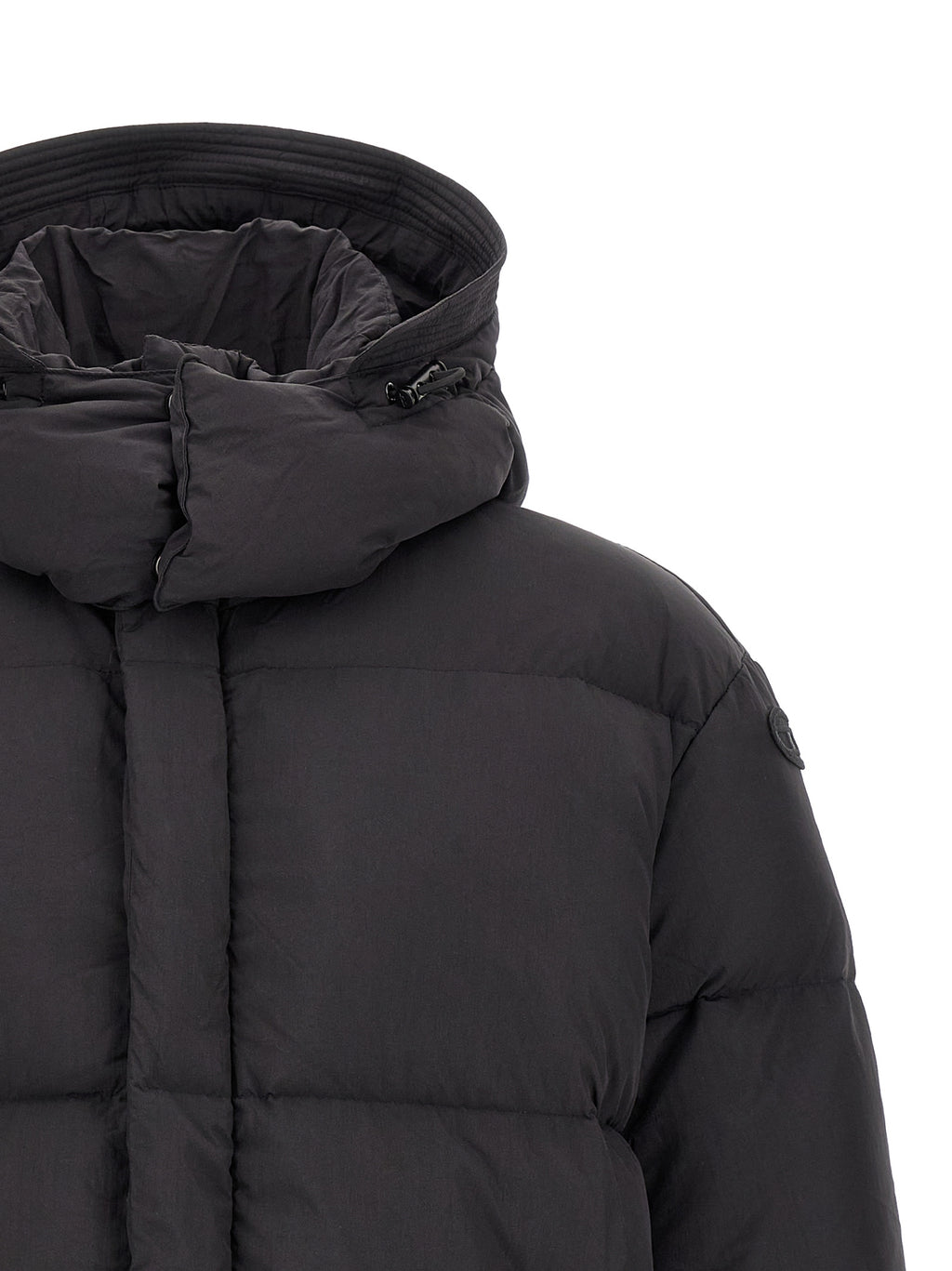 Black Polyamide Full-Length Jacket