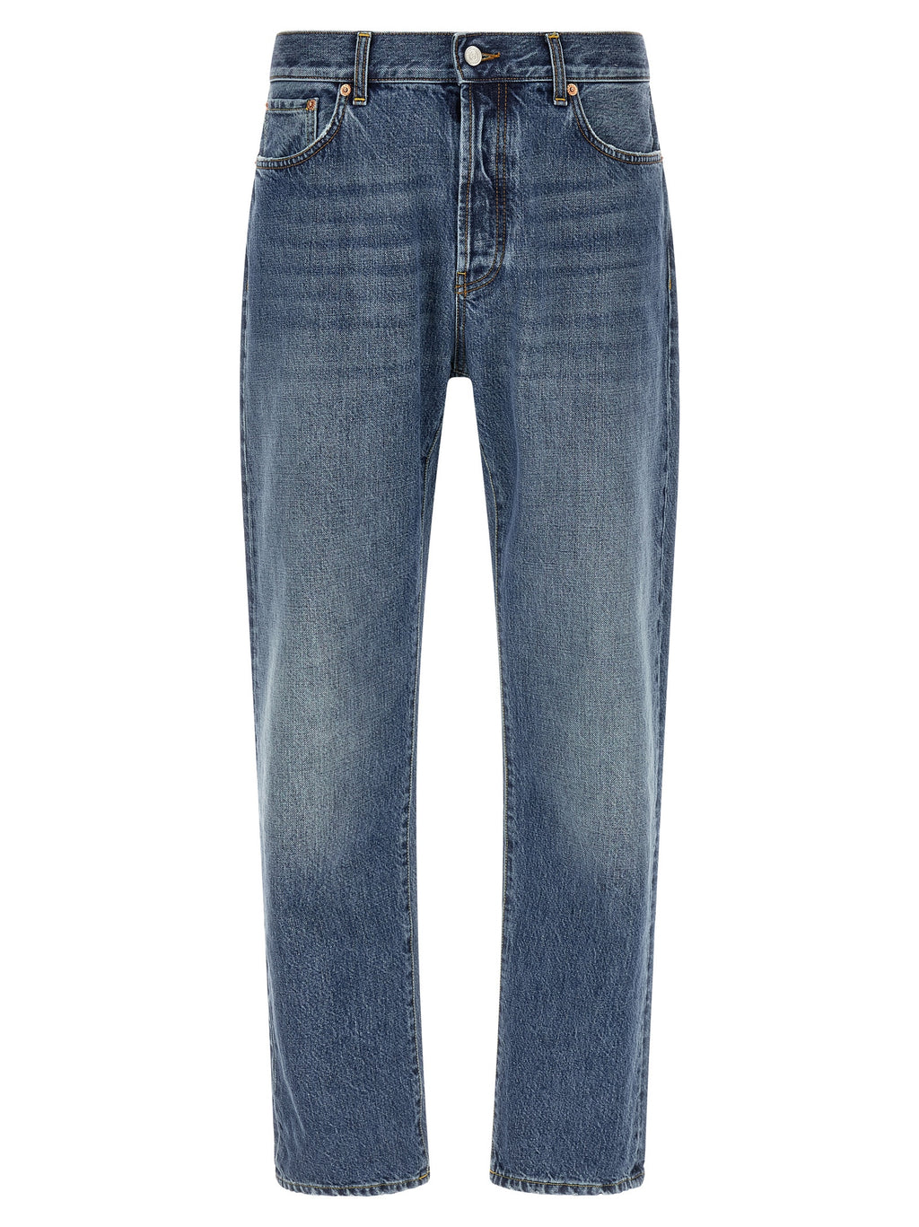Blue Cotton Relaxed Fit Jeans