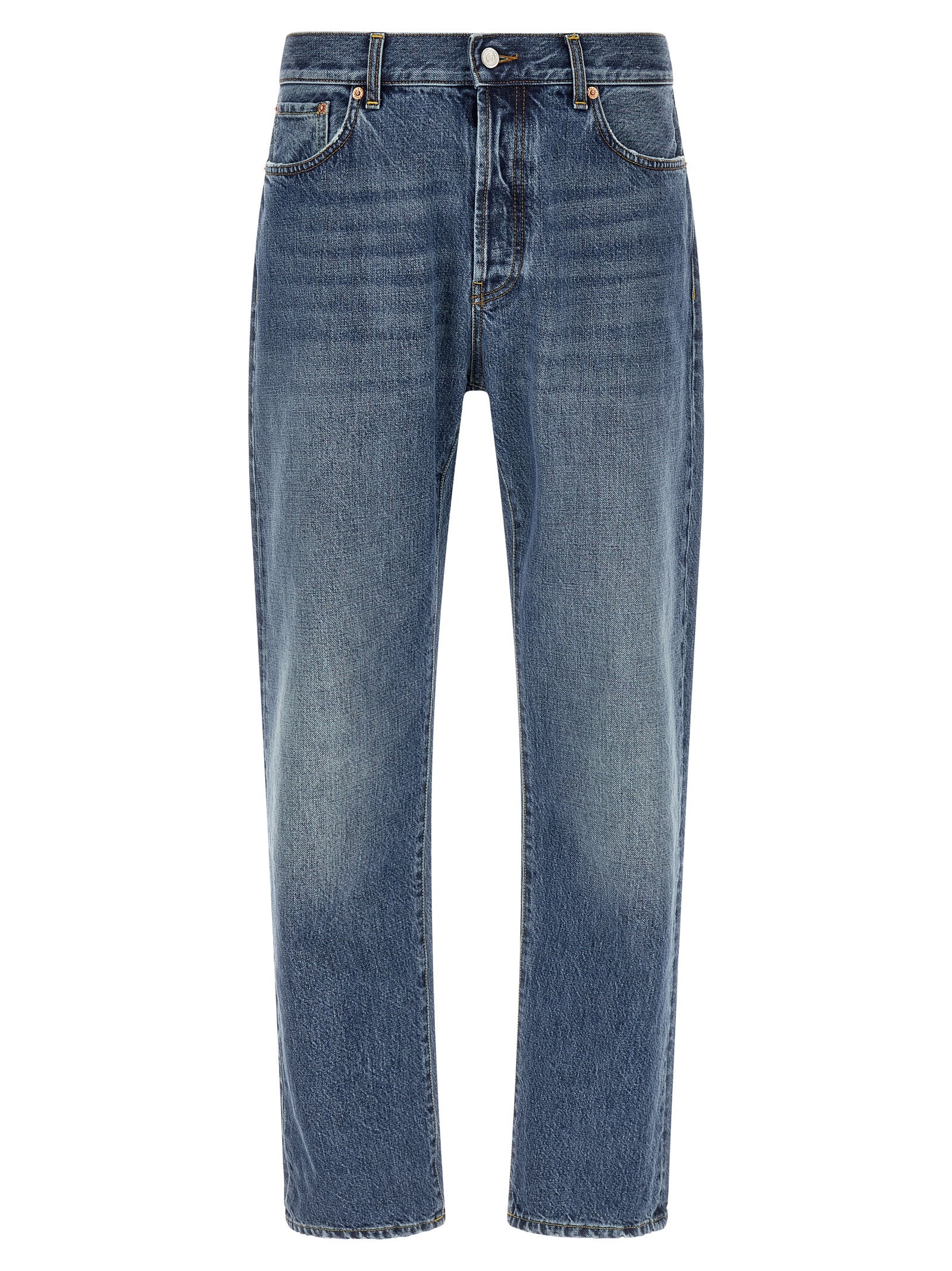 Blue Cotton Relaxed Fit Jeans