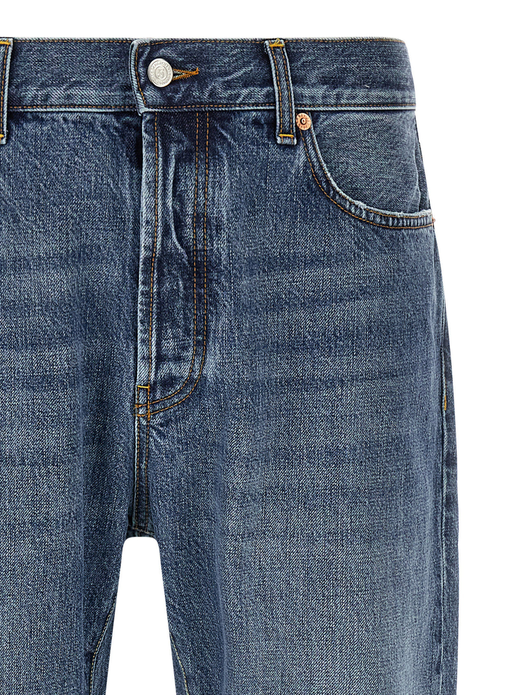 Blue Cotton Relaxed Fit Jeans