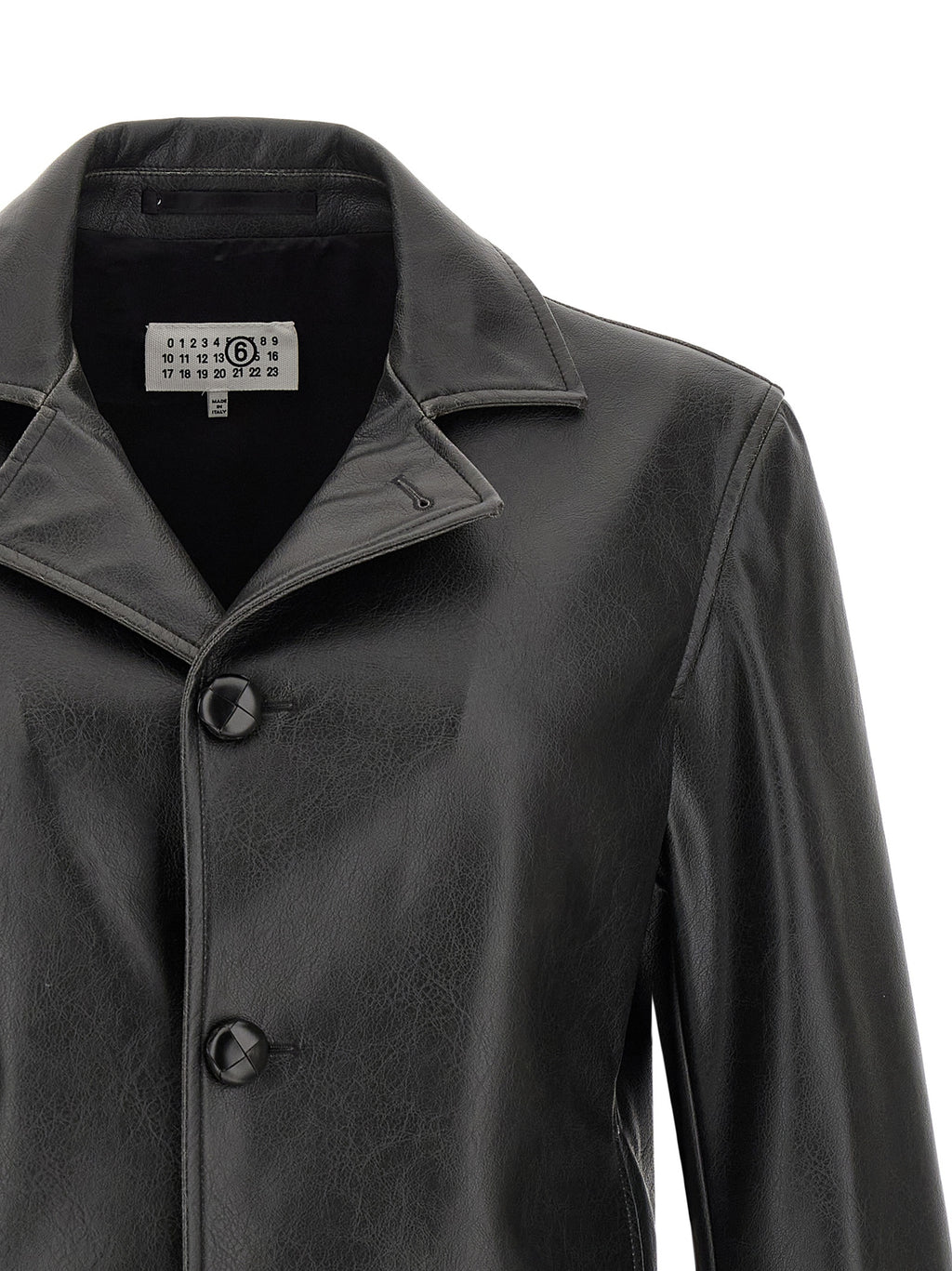 Black Polyester Leather Jacket