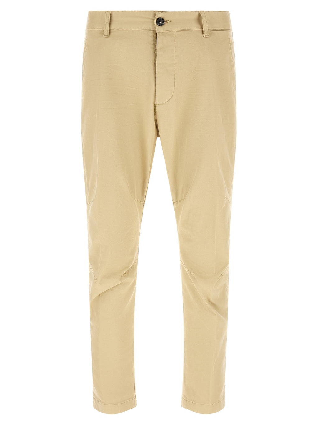 Beige Cotton Cargo Pants