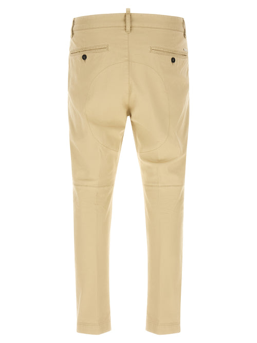 Beige Cotton Cargo Pants