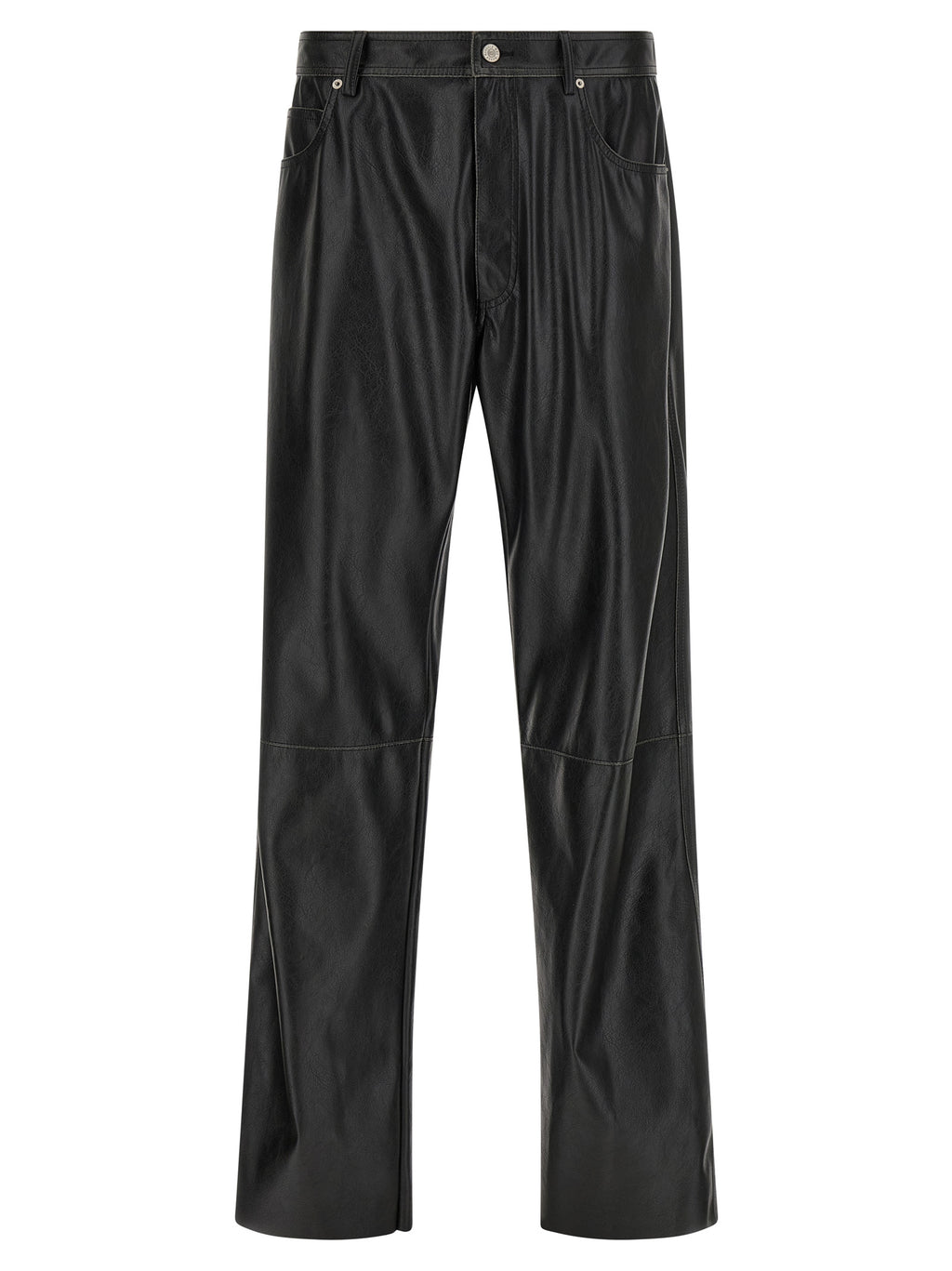 Black Polyester Casual Pants