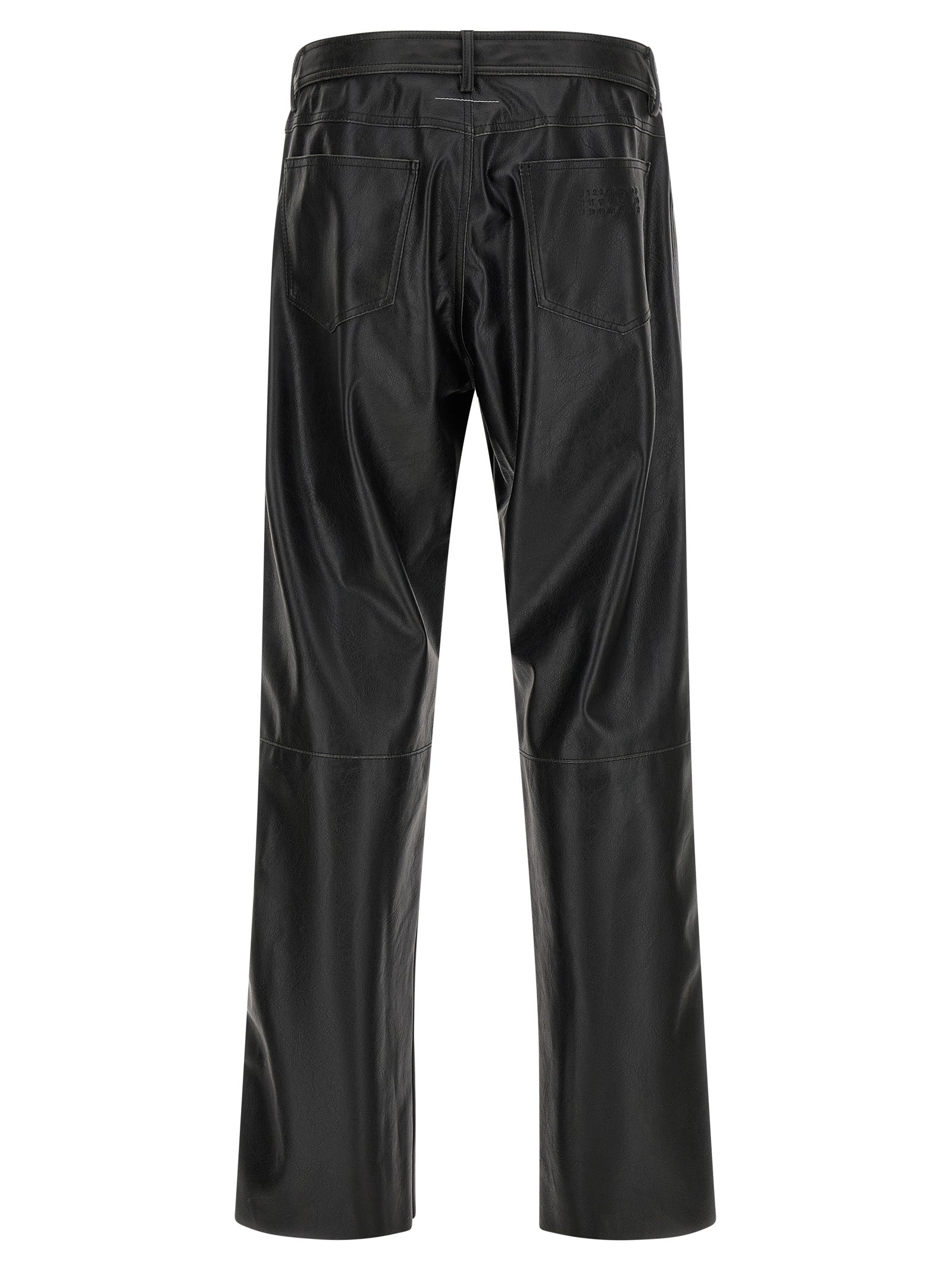 Black Polyester Casual Pants