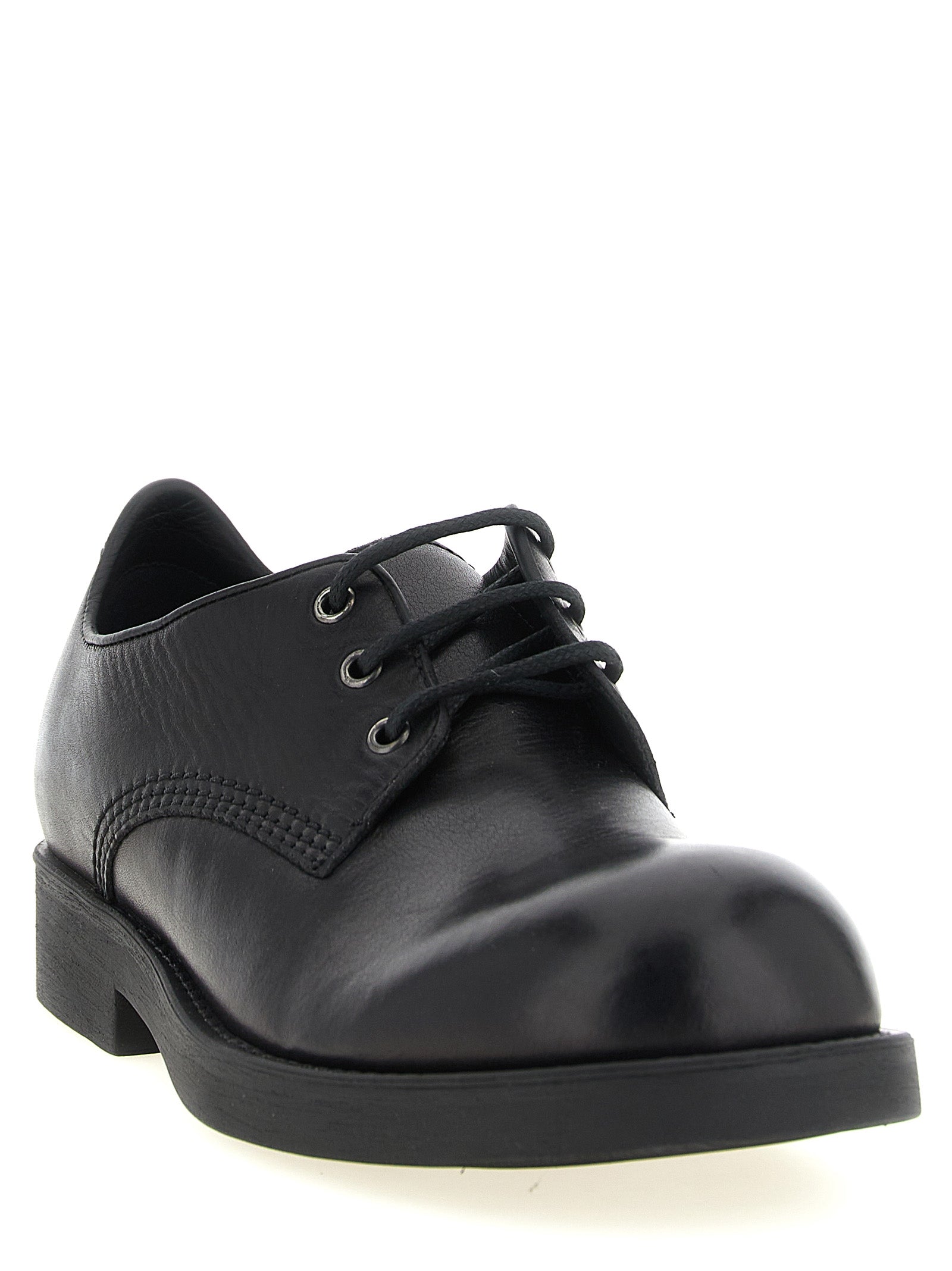 Black Cowhide Oxfords And Derbies