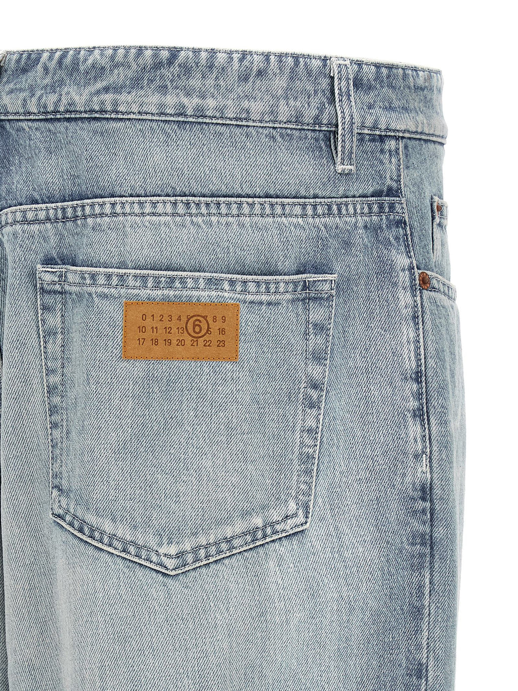 Blue Cotton Straight-Leg Jeans
