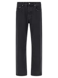 Black Cotton Straight-Leg Jeans