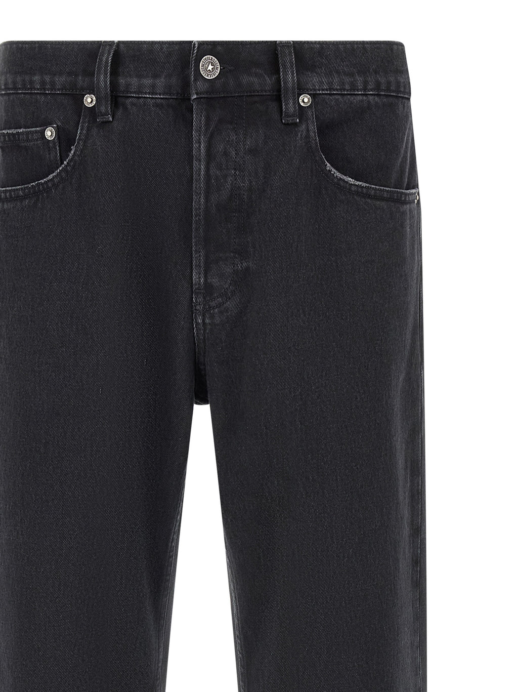 Black Cotton Straight-Leg Jeans