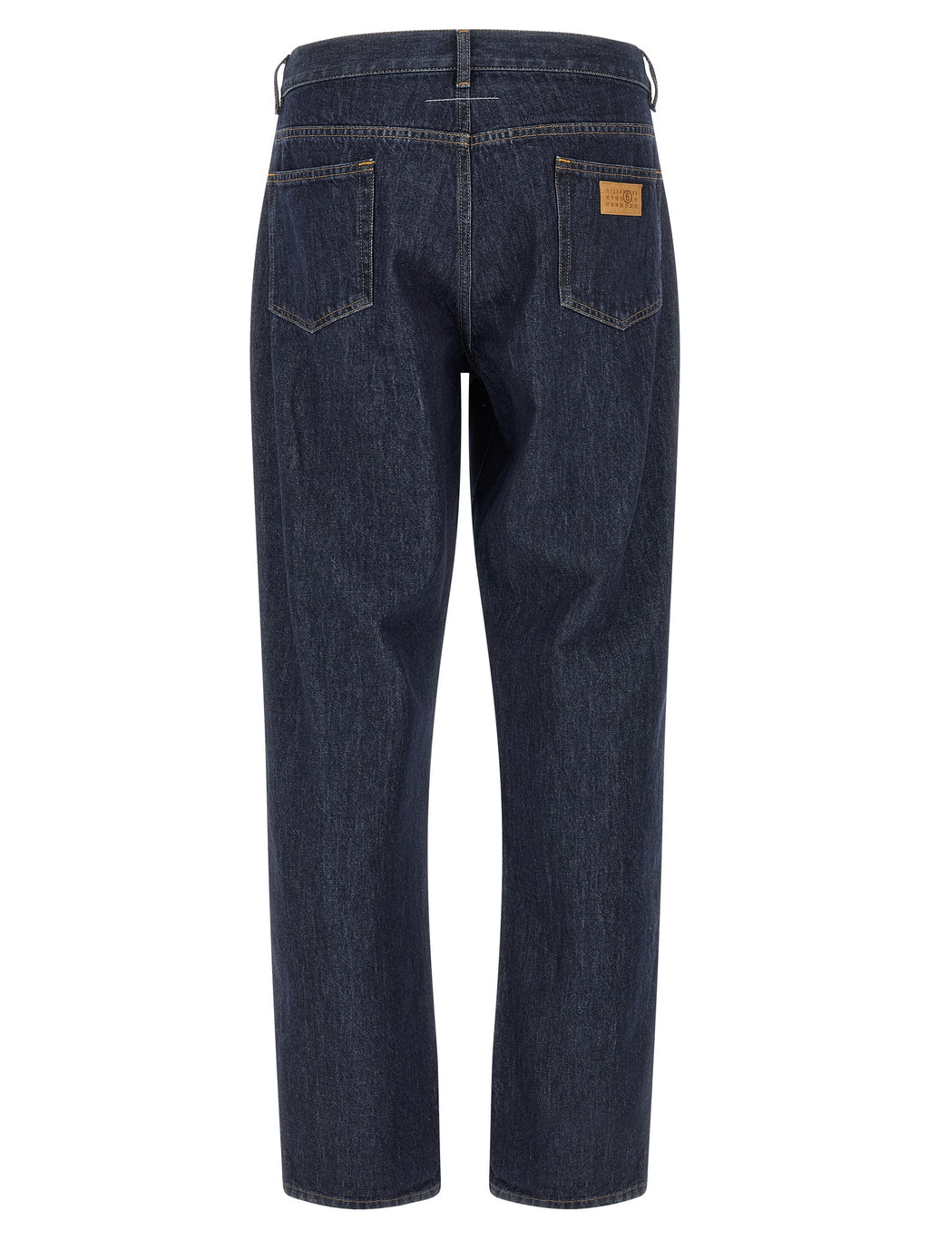 Blue Cotton Straight-Leg Jeans