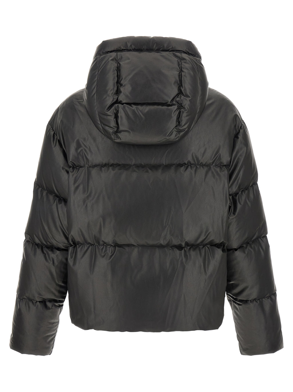 Black Polyester Full-Length Jacket