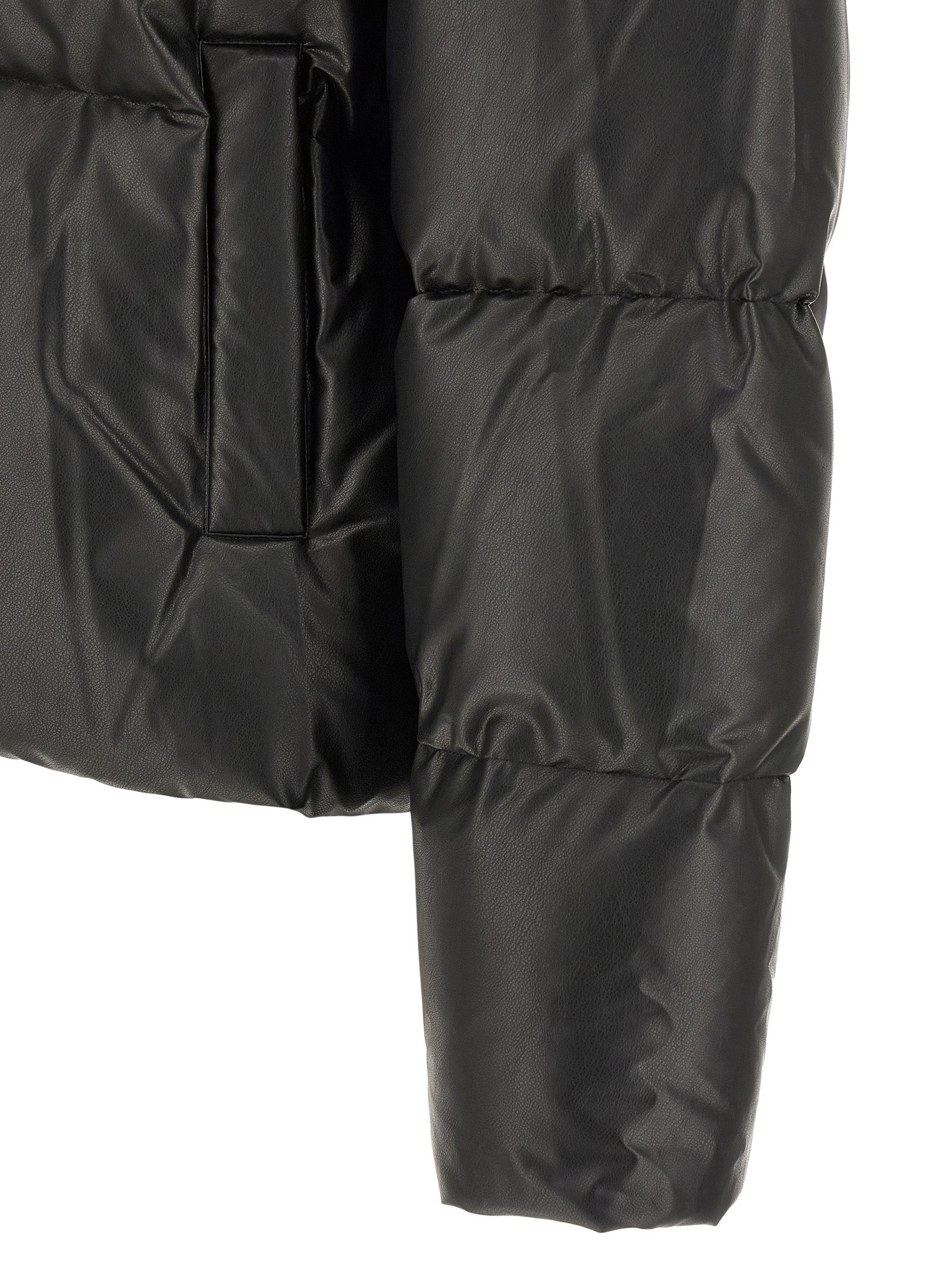 Black Polyester Full-Length Jacket
