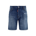 Blue Cotton Bermuda Shorts