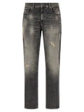 Gray Cotton Skinny Jeans