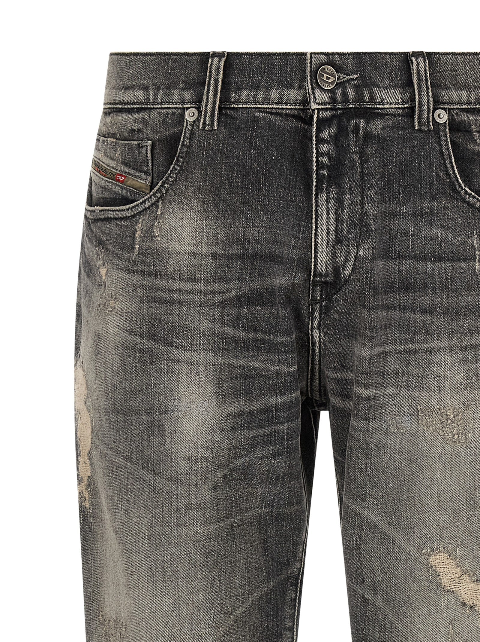 Gray Cotton Skinny Jeans