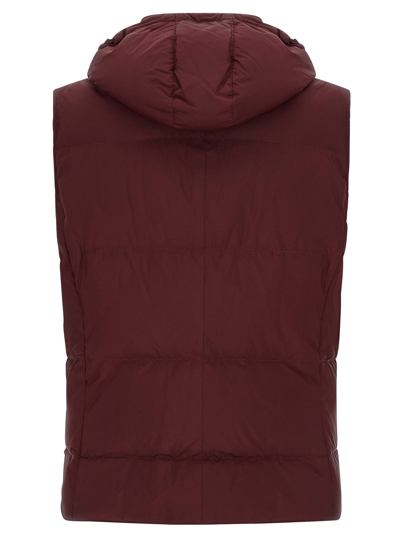 Bordeaux Polyester Sleeveless Jacket