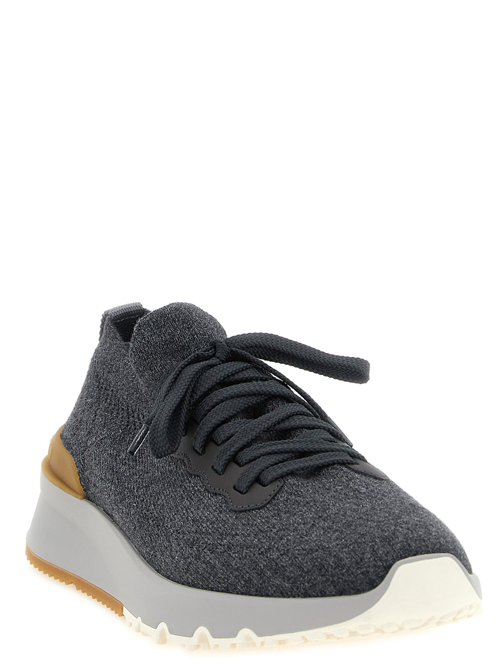 Gray Cotton Athletic Sneakers