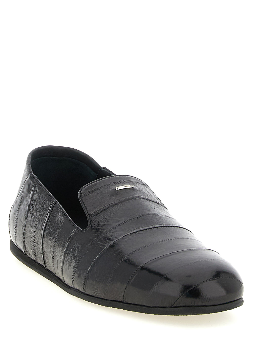 Black Leather Slip-On Loafers