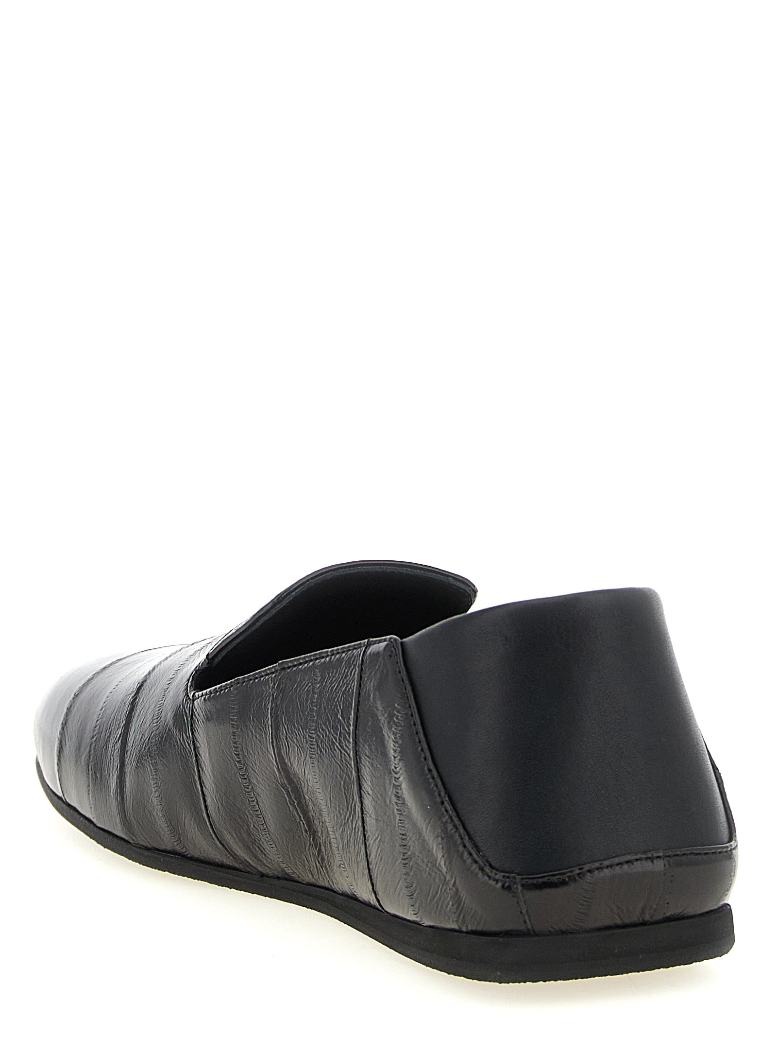 Black Leather Slip-On Loafers