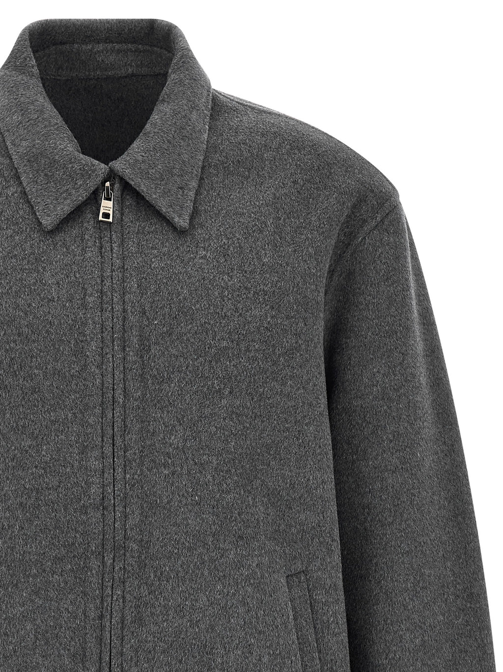 Gray Wool Full-Length Jacket