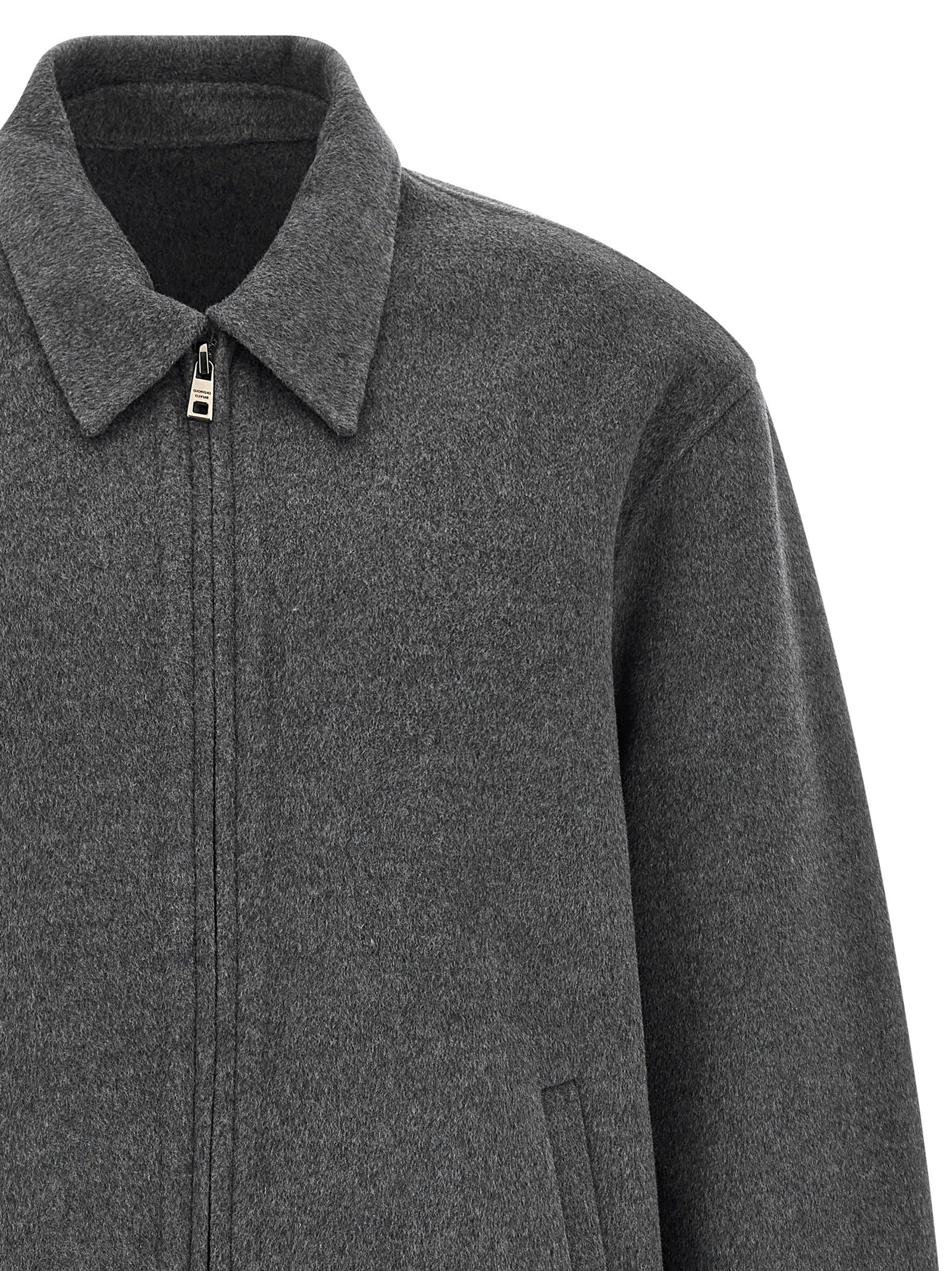 Gray Wool Full-Length Jacket