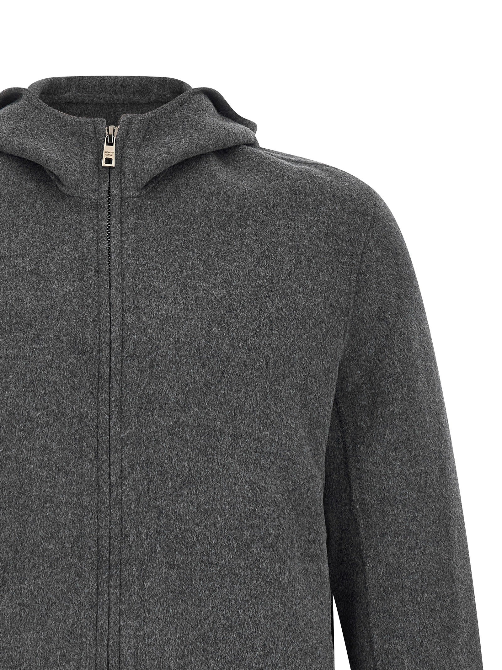 Gray Wool Full-Length Jacket