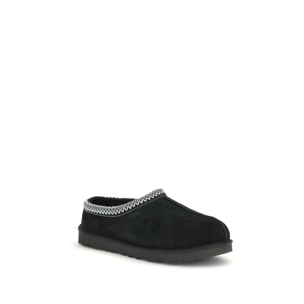 Black Leather Mules