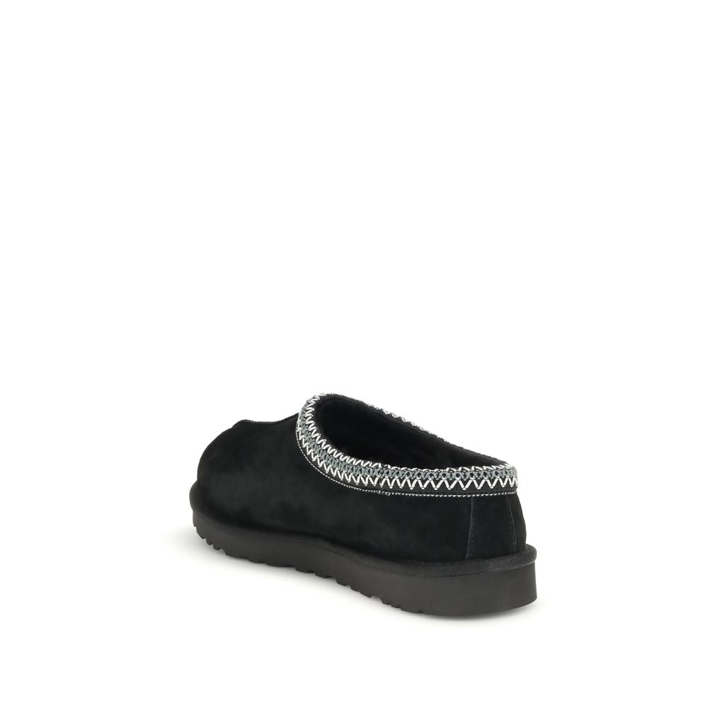 Black Leather Mules