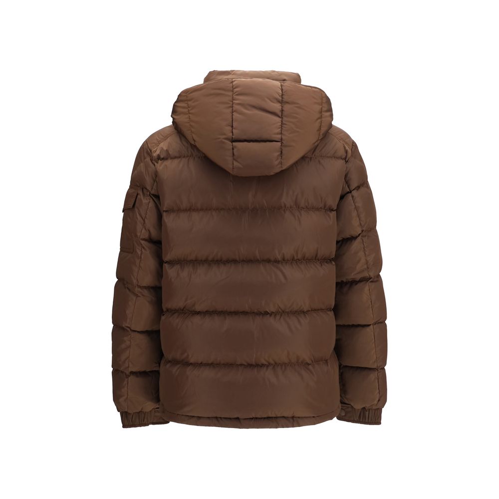 Brown Polyamide Full-Length Jacket