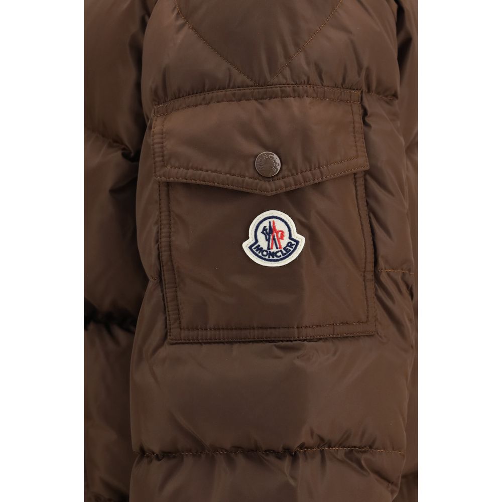 Brown Polyamide Full-Length Jacket