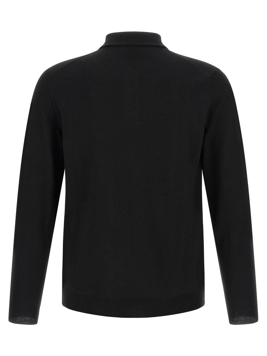 Black Virgin Wool Polo Shirt