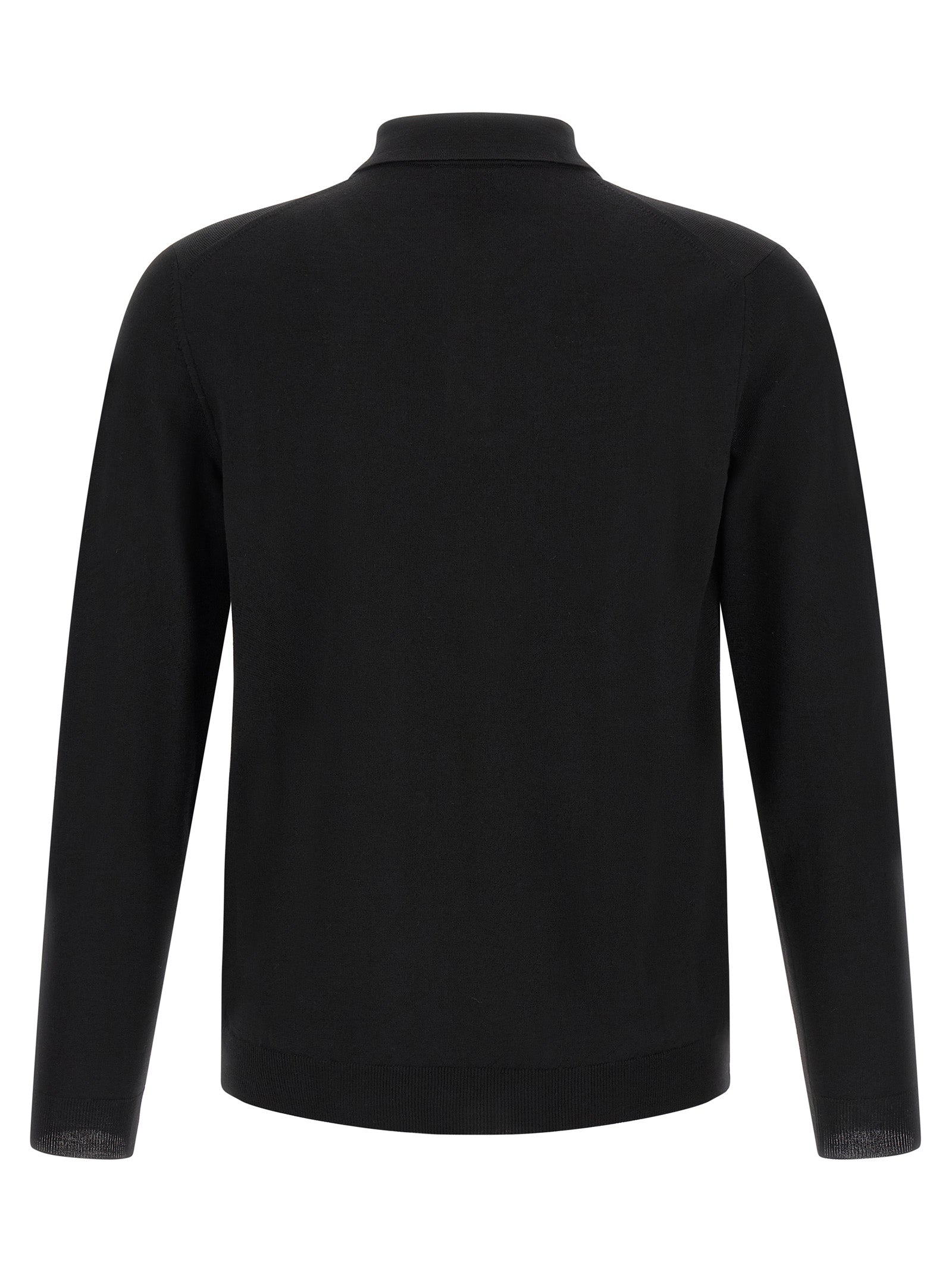 Black Virgin Wool Polo Shirt