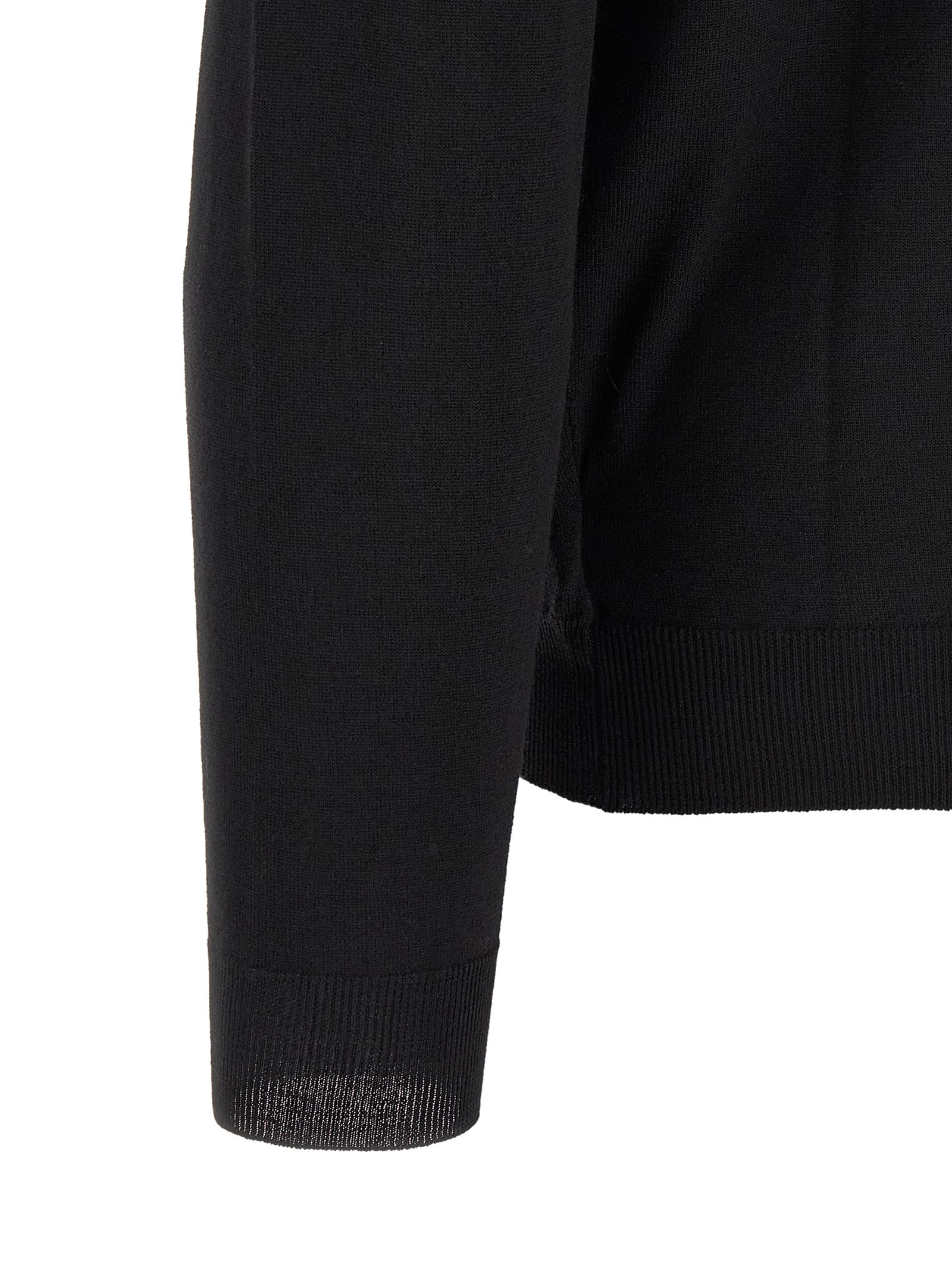 Black Virgin Wool Polo Shirt
