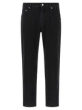 Black Cotton Cropped Jeans