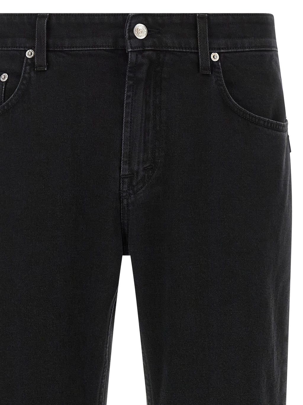 Black Cotton Cropped Jeans