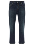 Blue Cotton Cropped Jeans