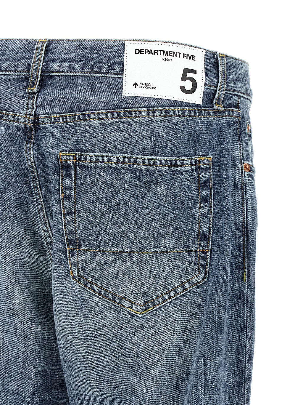 Blue Cotton Tapered Jeans