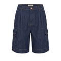 Blue Cotton Blend Men's Short