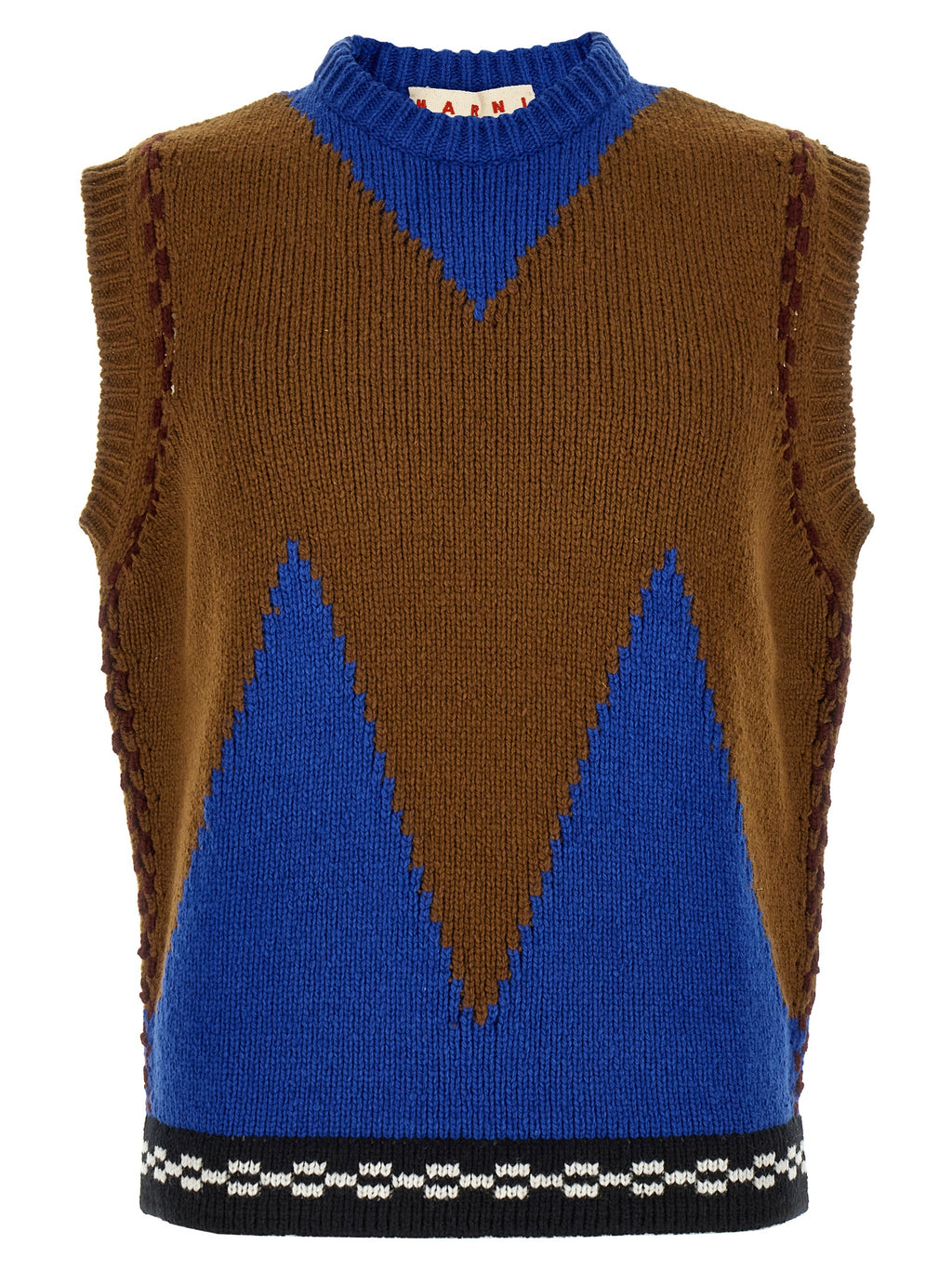 Multicolor Wool Sleeveles Sweater