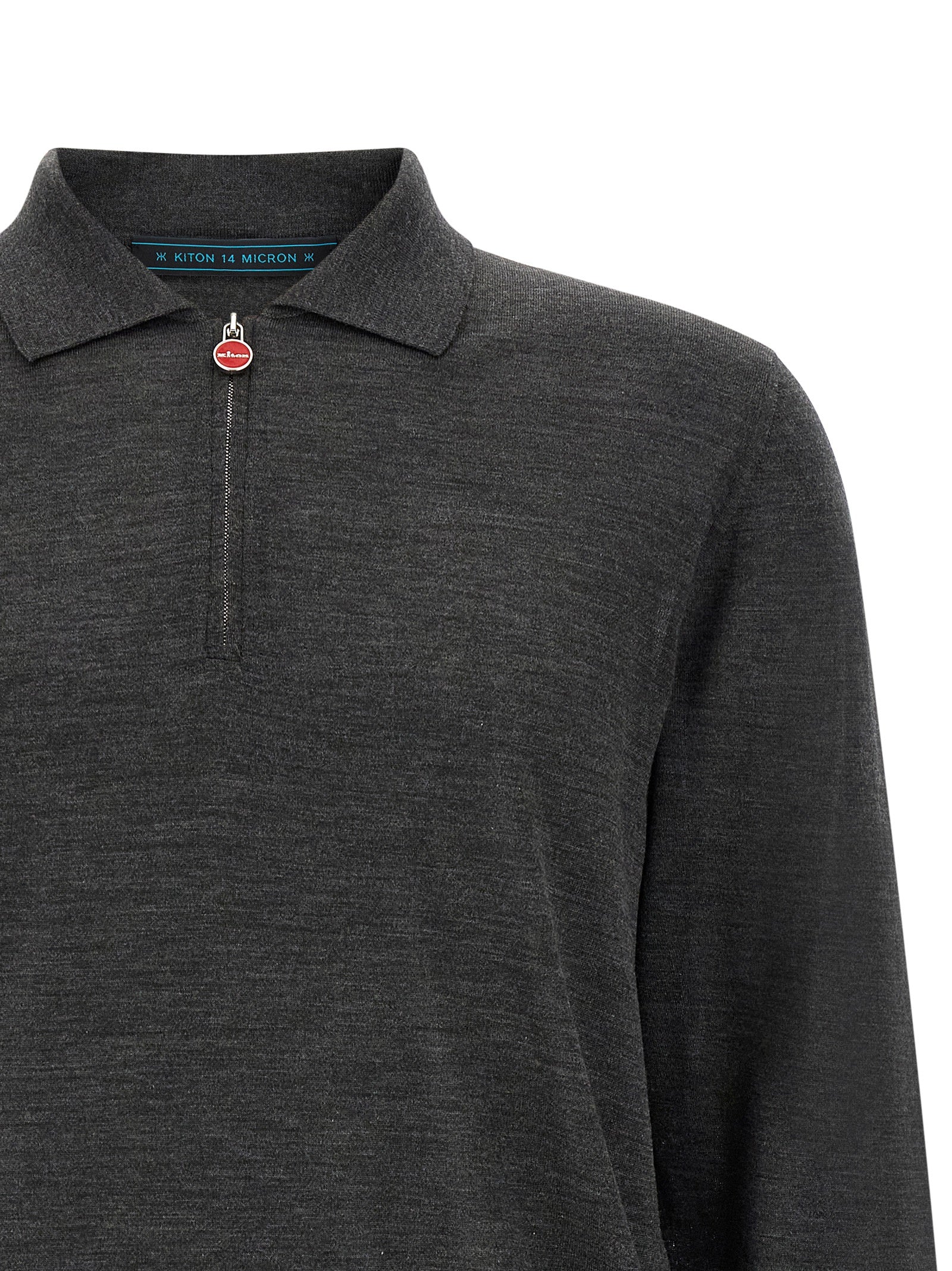 Gray Wool Polo Shirt