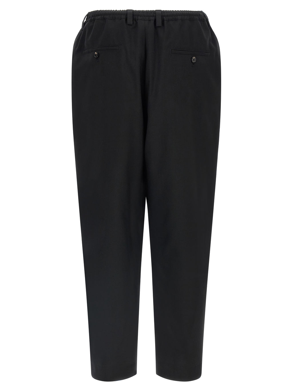 Black Virgin Wool Cropped Pants