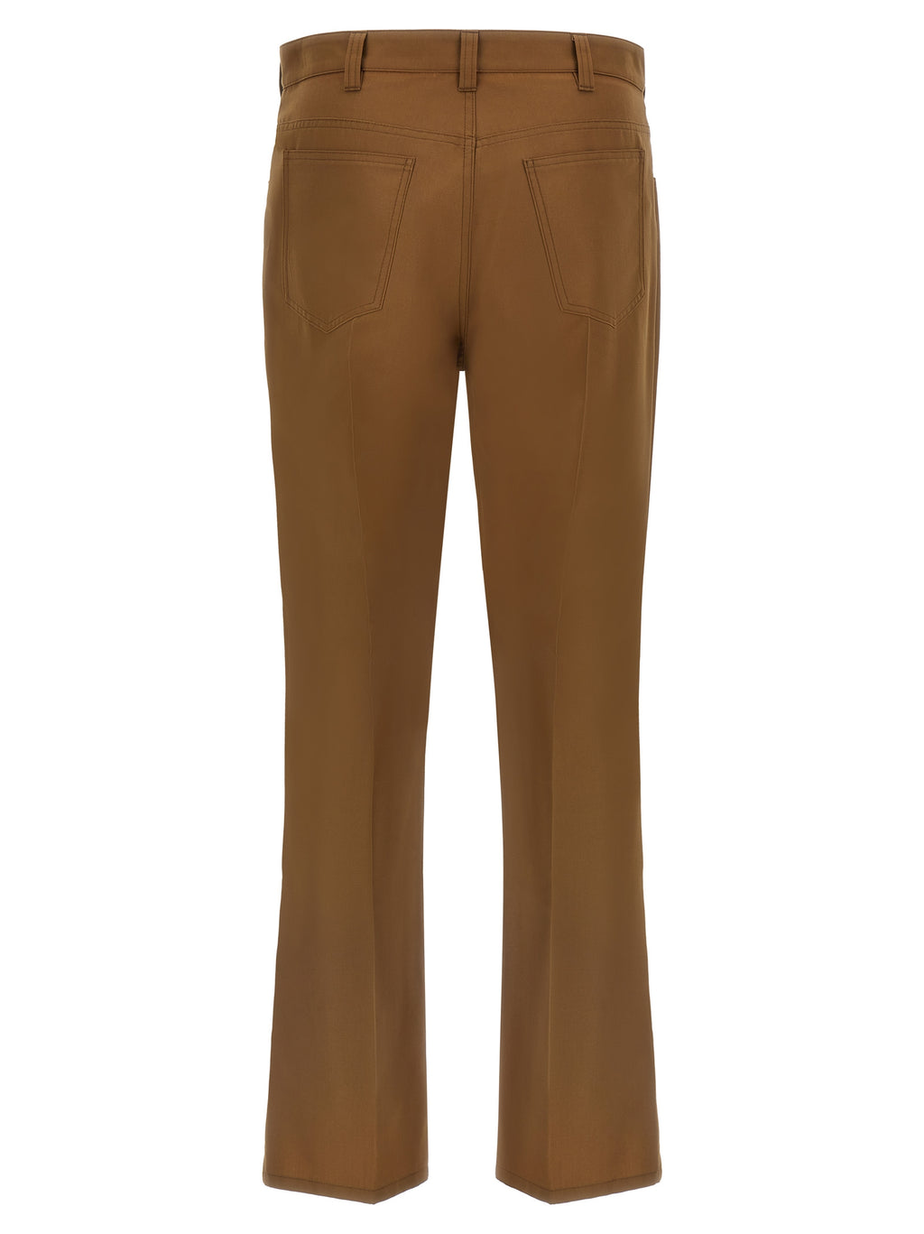 Brown Virgin Wool Casual Pants